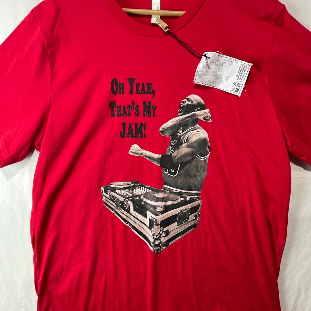Canvas REDBUBBLE MJ ‘Oh Yeah, That’s My Jam!’ Graphic T-shirt Adult Size L New.